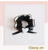  PK774 Bộ sưu tập hoàng gia - Scrunchies, kẹp tóc, nơ buộc tóc tông be, gắn ruy băng và đính đá nhiều lớp sang chảnh 