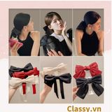  PK774 Bộ sưu tập hoàng gia - Scrunchies, kẹp tóc, nơ buộc tóc tông be, gắn ruy băng và đính đá nhiều lớp sang chảnh 