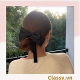  PK774 Bộ sưu tập hoàng gia - Scrunchies, kẹp tóc, nơ buộc tóc tông be, gắn ruy băng và đính đá nhiều lớp sang chảnh 