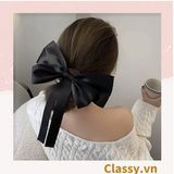  PK774 Bộ sưu tập hoàng gia - Scrunchies, kẹp tóc, nơ buộc tóc tông be, gắn ruy băng và đính đá nhiều lớp sang chảnh 