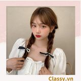  PK774 Bộ sưu tập hoàng gia - Scrunchies, kẹp tóc, nơ buộc tóc tông be, gắn ruy băng và đính đá nhiều lớp sang chảnh 