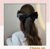  PK774 Bộ sưu tập hoàng gia - Scrunchies, kẹp tóc, nơ buộc tóc tông be, gắn ruy băng và đính đá nhiều lớp sang chảnh 