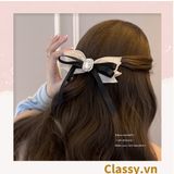  PK774 Bộ sưu tập hoàng gia - Scrunchies, kẹp tóc, nơ buộc tóc tông be, gắn ruy băng và đính đá nhiều lớp sang chảnh 