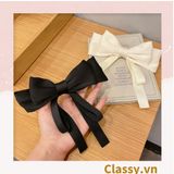  PK774 Bộ sưu tập hoàng gia - Scrunchies, kẹp tóc, nơ buộc tóc tông be, gắn ruy băng và đính đá nhiều lớp sang chảnh 