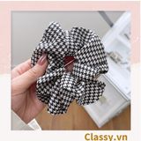  PK774 Bộ sưu tập hoàng gia - Scrunchies, kẹp tóc, nơ buộc tóc tông be, gắn ruy băng và đính đá nhiều lớp sang chảnh 