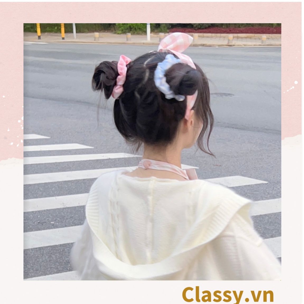  [GIAO HÀNG 7-25 NGÀY] PK775 Scrunchies buộc tóc nhiều họa tiết; vải voan nữ tính thanh lịch 