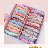  [GIAO HÀNG 7-25 NGÀY] PK775 Scrunchies buộc tóc nhiều họa tiết; vải voan nữ tính thanh lịch 