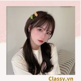  Kẹp tóc dạng clip mỏ vịt, họa tiết minh họa trái cam quýt tinh nghịch hài hước màu sắc tươi sáng hot tiktok 