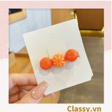  Kẹp tóc dạng clip mỏ vịt, họa tiết minh họa trái cam quýt tinh nghịch hài hước màu sắc tươi sáng hot tiktok 