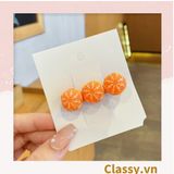  Kẹp tóc dạng clip mỏ vịt, họa tiết minh họa trái cam quýt tinh nghịch hài hước màu sắc tươi sáng hot tiktok 