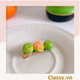  Kẹp tóc dạng clip mỏ vịt, họa tiết minh họa trái cam quýt tinh nghịch hài hước màu sắc tươi sáng hot tiktok 