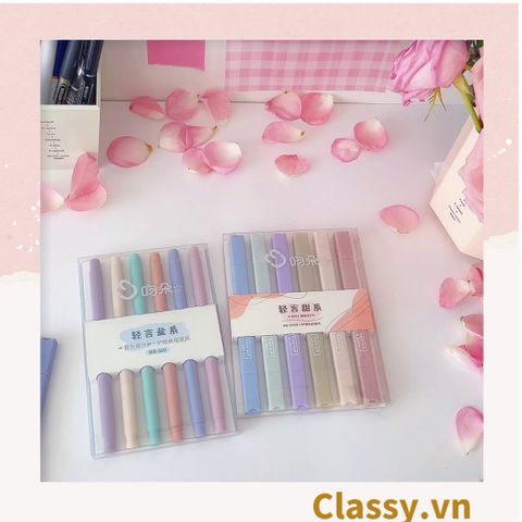  Bộ 6 màu Bút màu highlighter pastel, hỗ trợ học tập làm việc hiệu quả cho học sinh sinh viên nhân viên văn phòng 