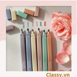  Bộ 6 màu Bút màu highlighter pastel, hỗ trợ học tập làm việc hiệu quả cho học sinh sinh viên nhân viên văn phòng 
