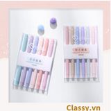  Bộ 6 màu Bút màu highlighter pastel, hỗ trợ học tập làm việc hiệu quả cho học sinh sinh viên nhân viên văn phòng 