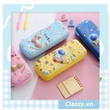  Hộp văn phòng phẩm đựng bút chất liệu Silicon dẻo, siêu bền, màu pastel đính họa tiết hoạt hình ngộ nghĩnh 