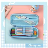  Hộp văn phòng phẩm đựng bút chất liệu Silicon dẻo, siêu bền, màu pastel đính họa tiết hoạt hình ngộ nghĩnh 