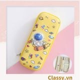  Hộp văn phòng phẩm đựng bút chất liệu Silicon dẻo, siêu bền, màu pastel đính họa tiết hoạt hình ngộ nghĩnh 