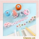  PK939 01 cuộn Băng dính washi tape họa tiết dễ thương hoạ tiết hấm bi nhiều màu,  trang trí sổ tay, văn phòng 