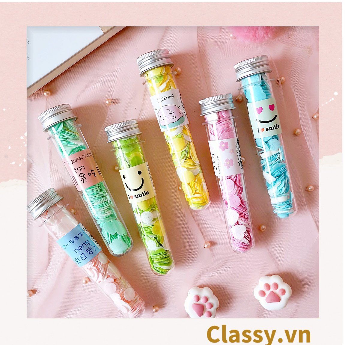  [GIAO HÀNG 7-25 NGÀY]  COMBO 50 Xà phòng giấy tạo bọt hình bông hoa tiện dụng mang theo du lịch, đi ngoài trời 