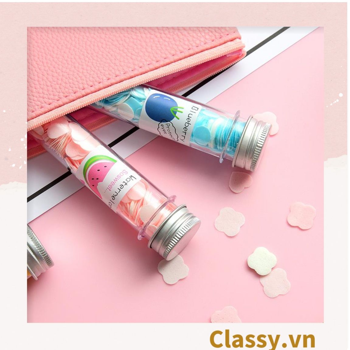  [GIAO HÀNG 7-25 NGÀY]  COMBO 50 Xà phòng giấy tạo bọt hình bông hoa tiện dụng mang theo du lịch, đi ngoài trời 
