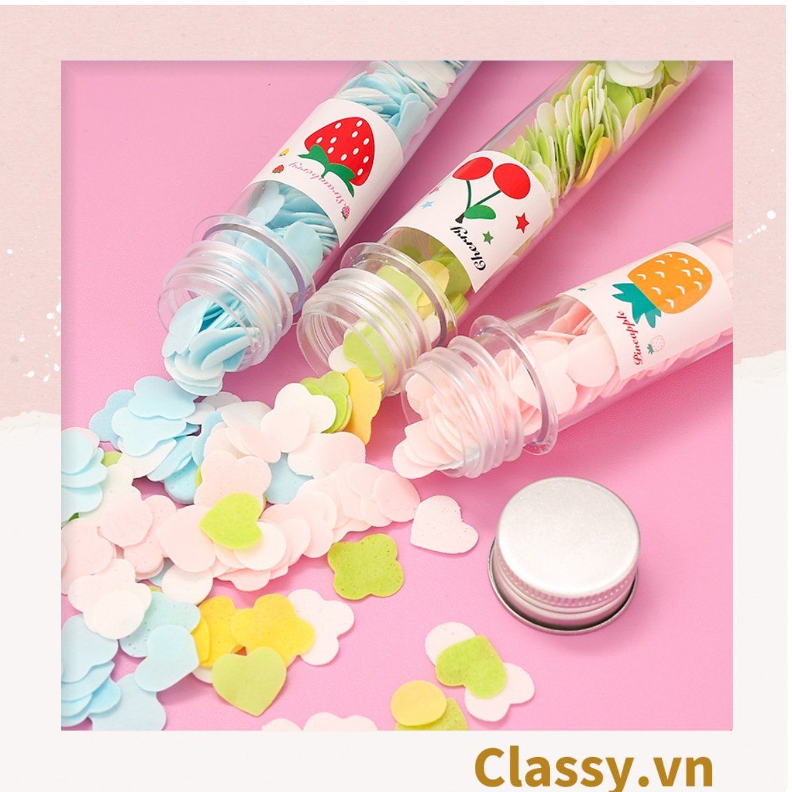  [GIAO HÀNG 7-25 NGÀY]  COMBO 50 Xà phòng giấy tạo bọt hình bông hoa tiện dụng mang theo du lịch, đi ngoài trời 
