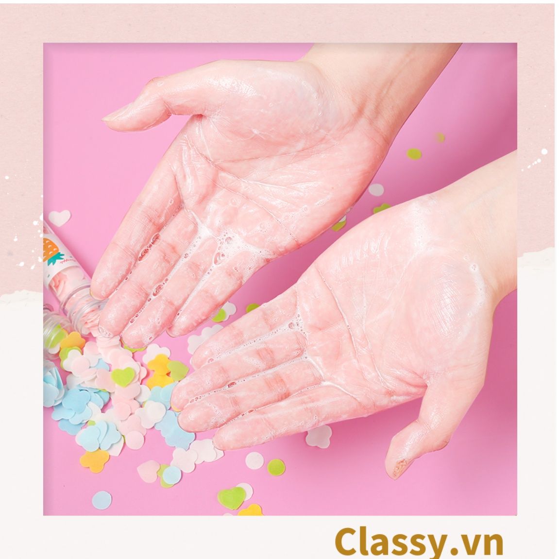  [GIAO HÀNG 7-25 NGÀY]  COMBO 50 Xà phòng giấy tạo bọt hình bông hoa tiện dụng mang theo du lịch, đi ngoài trời 