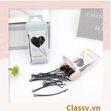  [GIAO HÀNG 7-25 NGÀY] PK956 Hộp 26 chiếc kẹp tăm phụ kiện tóc phiên bản hàn quốc Kẹp kim loại đen cổ điển dày dặn dài 6CM 
