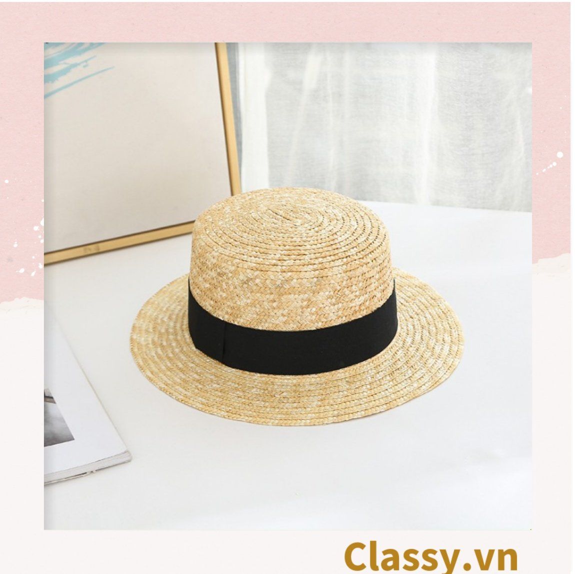  [GIAO HÀNG 7-25 NGÀY] Nón cói vành ngắn làm từ chất liệu sợi giấy thân thiện với môi trường (2 loại) PK986 