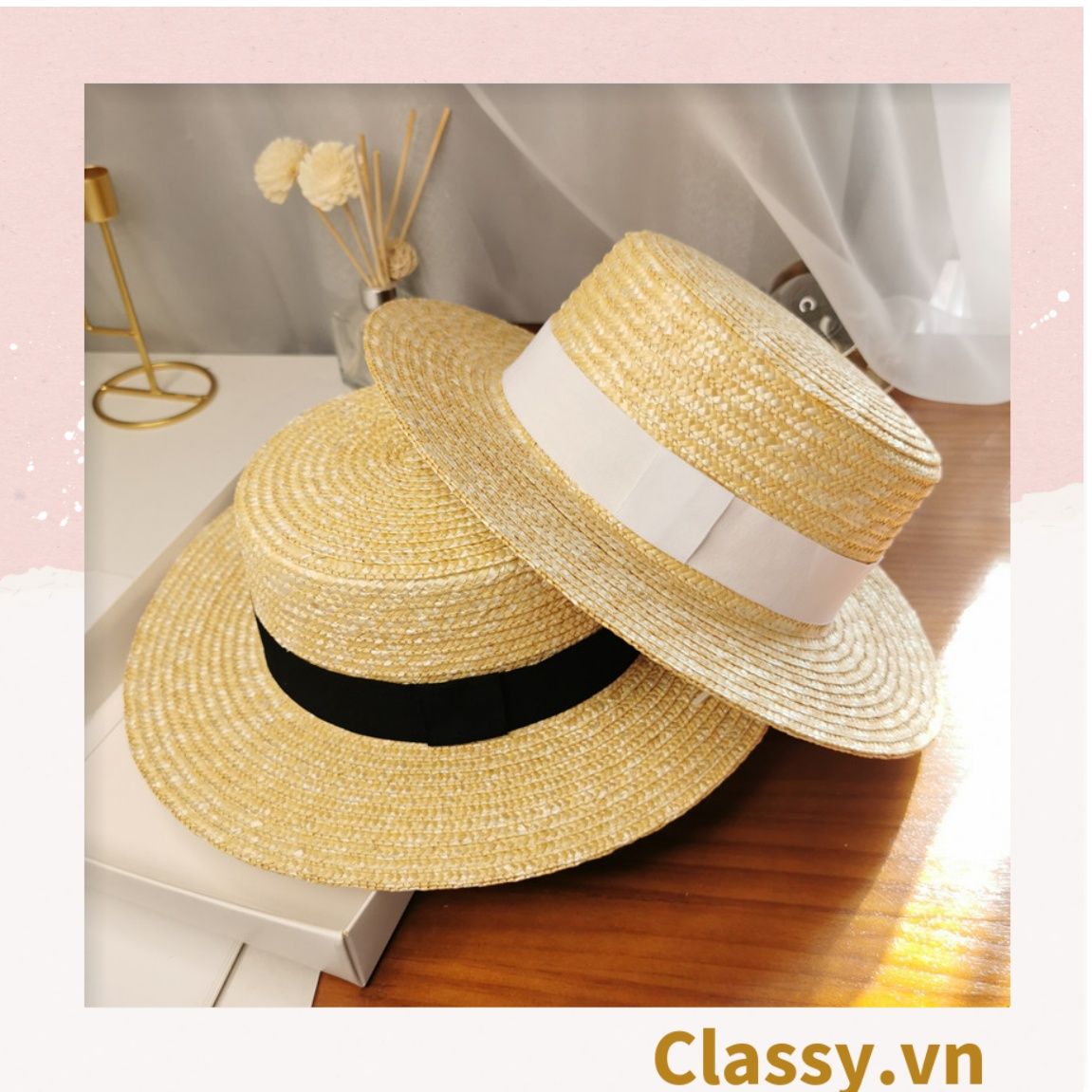  [GIAO HÀNG 7-25 NGÀY] Nón cói vành ngắn làm từ chất liệu sợi giấy thân thiện với môi trường (2 loại) PK986 