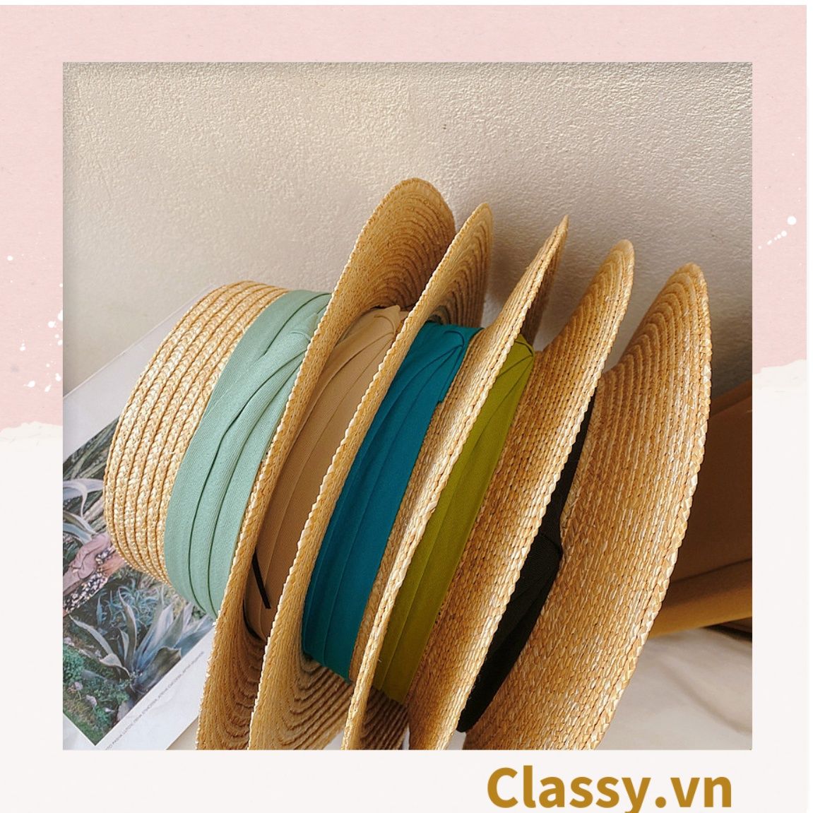  [GIAO HÀNG 7-25 NGÀY] Nón cói vành ngắn làm từ chất liệu sợi giấy thân thiện với môi trường (2 loại) PK986 
