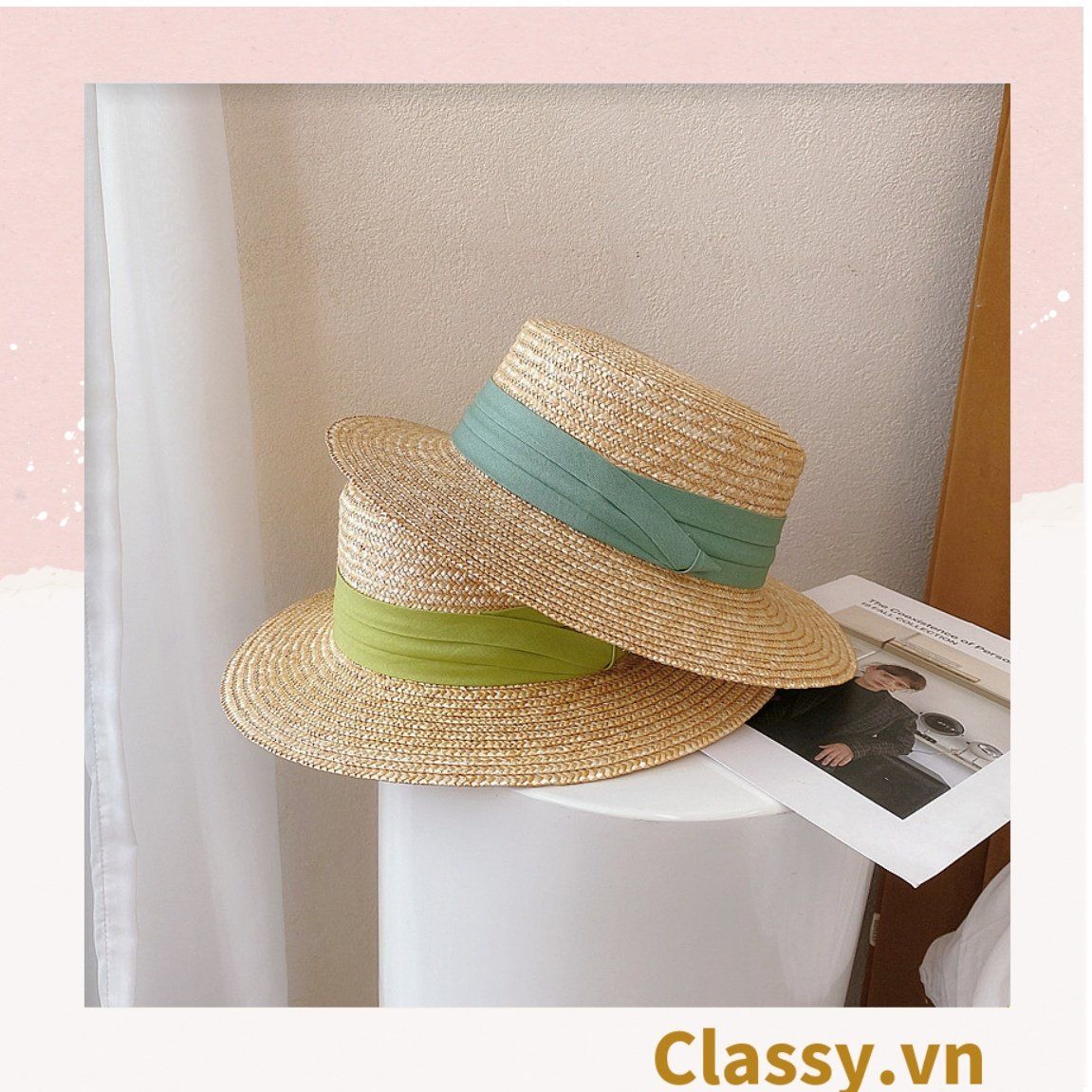  [GIAO HÀNG 7-25 NGÀY] Nón cói vành ngắn làm từ chất liệu sợi giấy thân thiện với môi trường (2 loại) PK986 