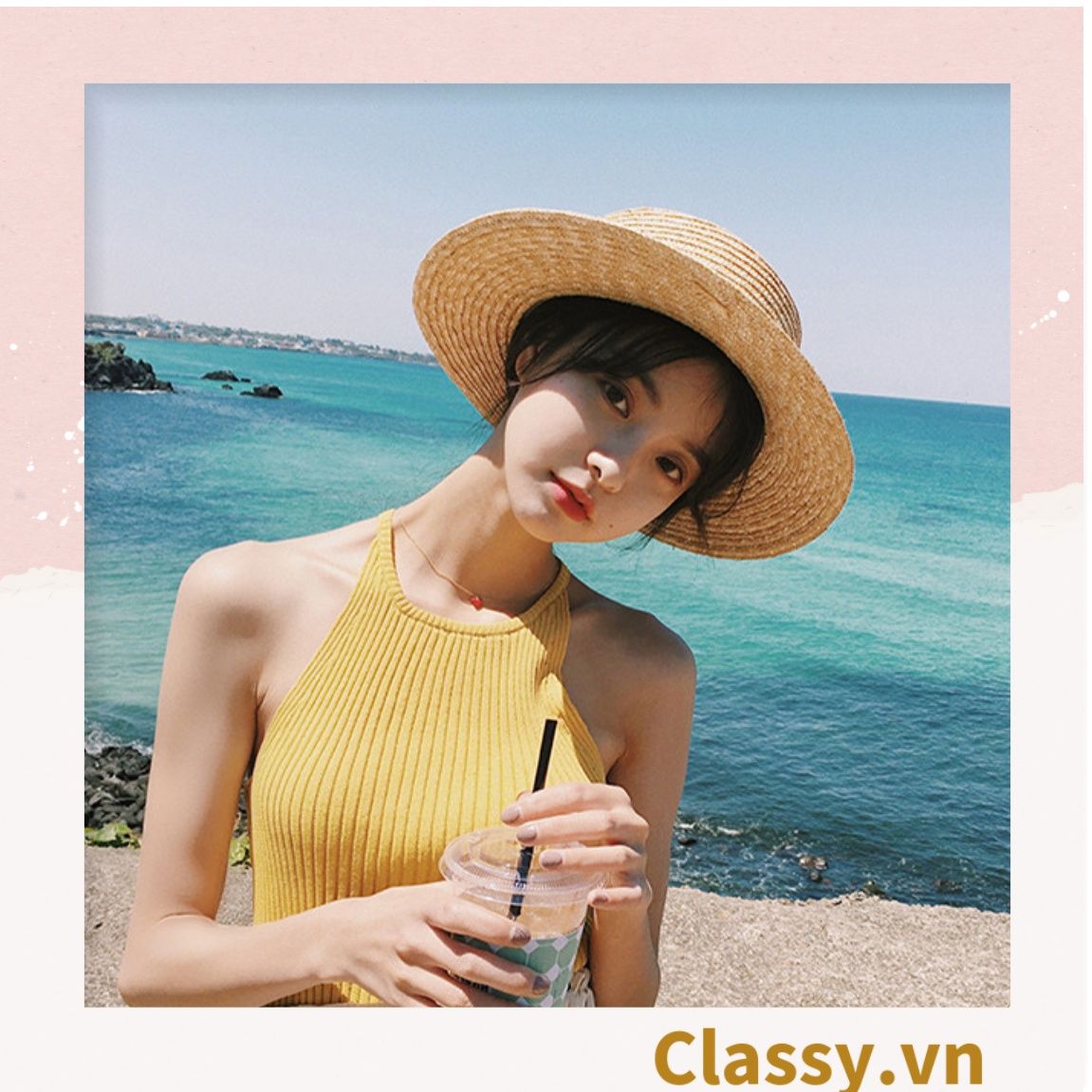  [GIAO HÀNG 7-25 NGÀY] Nón cói vành ngắn làm từ chất liệu sợi giấy thân thiện với môi trường (2 loại) PK986 