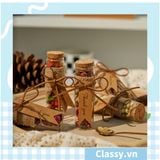  [GIAO HÀNG 7-25 NGÀY]  Lọ thủy tinh hình trụ cỡ nhỏ có gắn nút bần 3x10cm, dùng làm đồ trang trí siêu xinh Q1223 