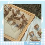  [GIAO HÀNG 7-25 NGÀY]  Lọ thủy tinh hình trụ cỡ nhỏ có gắn nút bần 3x10cm, dùng làm đồ trang trí siêu xinh Q1223 