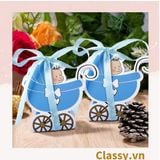  Hộp quà tặng tự gấp, hộp quà trang trí dễ thương kích thước 6x5x7.8CM hình baby trong nôi PK1314 