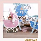  Hộp quà tặng tự gấp, hộp quà trang trí dễ thương kích thước 6x5x7.8CM hình baby trong nôi PK1314 