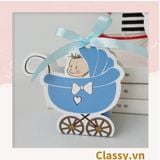  Hộp quà tặng tự gấp, hộp quà trang trí dễ thương kích thước 6x5x7.8CM hình baby trong nôi PK1314 