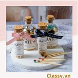  [GIAO HÀNG 7-25 NGÀY]  Lọ đựng diêm 20 que diêm dùng để trang trí hộp quà, dùng đốt nến thơm, đèn cầy trong spa phong cách vintage Q1340 