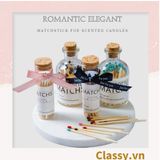  [GIAO HÀNG 7-25 NGÀY]  Lọ đựng diêm 20 que diêm dùng để trang trí hộp quà, dùng đốt nến thơm, đèn cầy trong spa phong cách vintage Q1340 