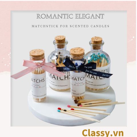  Lọ đựng diêm 20 que diêm dùng để trang trí hộp quà, dùng đốt nến thơm, đèn cầy trong spa phong cách vintage Q1340 