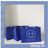 Túi giấy quai xách hình mặt cười, trái tim màu xanh dương Q1349 
