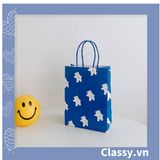  [GIAO HÀNG 7-25 NGÀY] Túi giấy quai xách chú gấu màu xanh dương Q1350 
