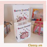  [GIAO HÀNG 7-25 NGÀY] Túi giấy kraft kích thước 26 X 21 X 11 CM có quai xách, nhiều hình nhiều kích cỡ lựa chọn Q1352 