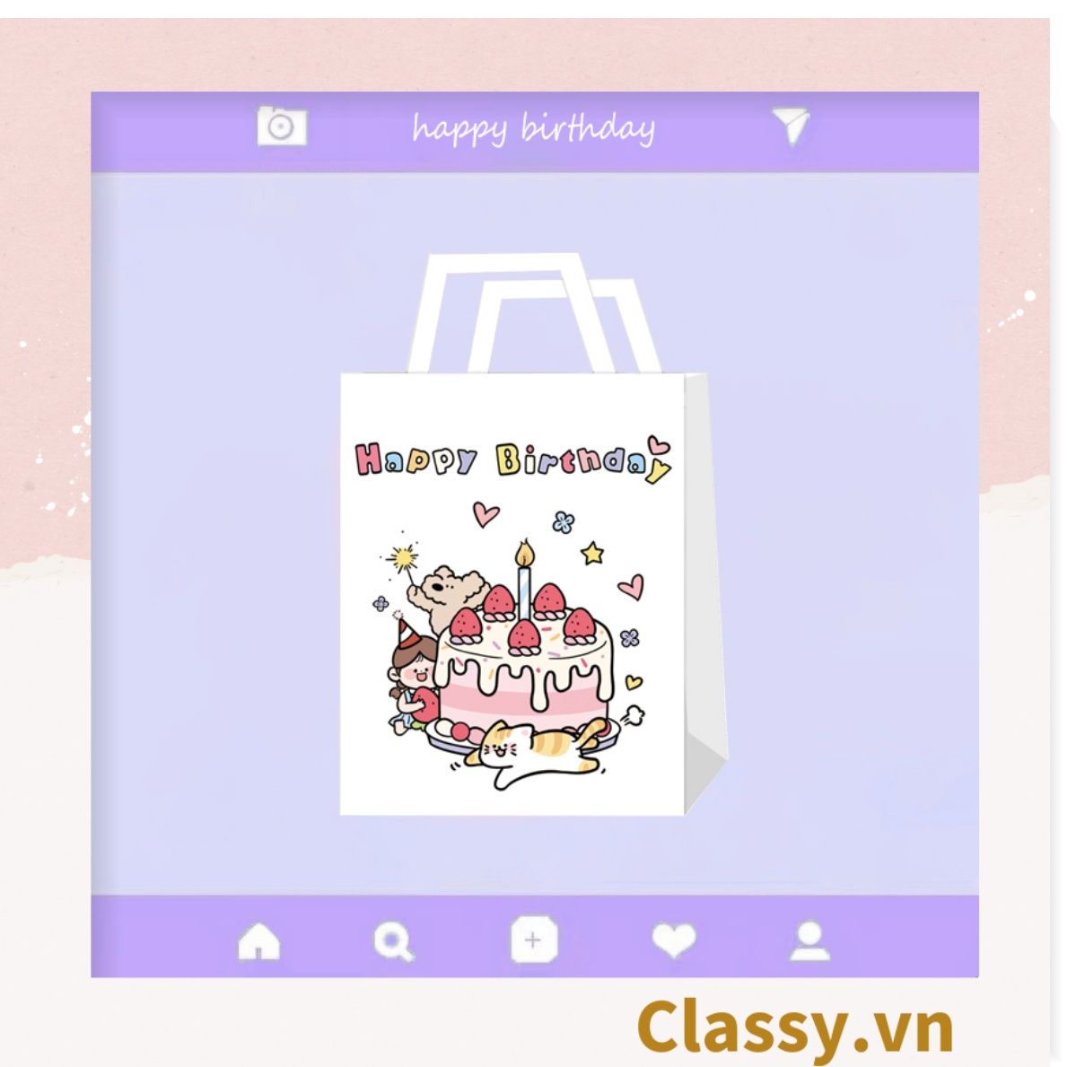  [GIAO HÀNG 7-25 NGÀY] Túi giấy kraft kích thước 26 X 21 X 11 CM có quai xách, nhiều hình nhiều kích cỡ lựa chọn Q1352 