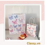  [GIAO HÀNG 7-25 NGÀY] Túi giấy kraft kích thước 26 X 21 X 11 CM có quai xách, nhiều hình nhiều kích cỡ lựa chọn Q1352 