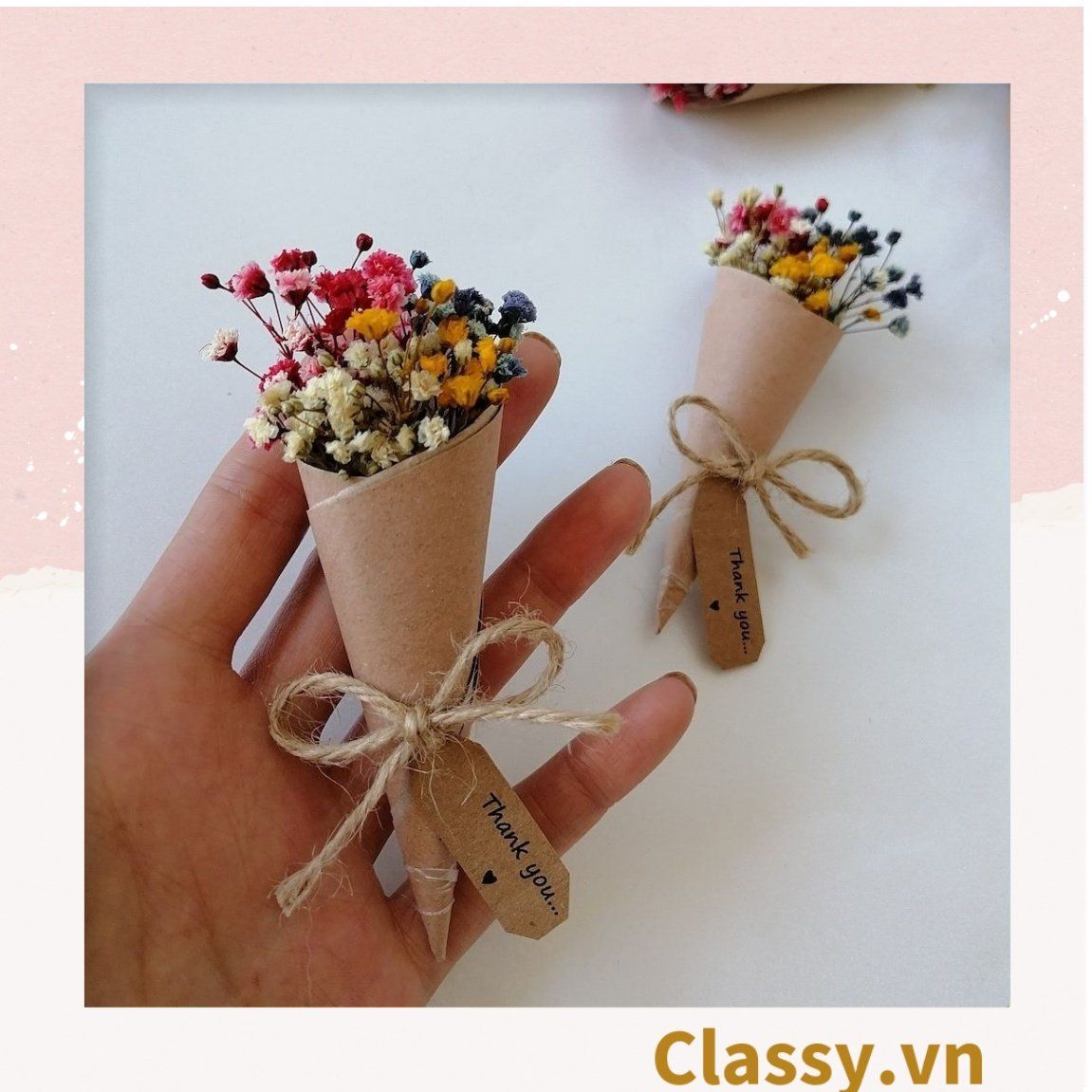  [GIAO HÀNG 7-25 NGÀY] 100 Bó hoa khô mini Classy nhiều màu sắc dùng làm quà tặng, đồ trang trí Q1361 