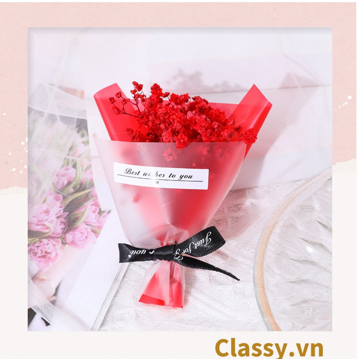  [GIAO HÀNG 7-25 NGÀY] 100 Bó hoa khô mini Classy nhiều màu sắc dùng làm quà tặng, đồ trang trí Q1361 