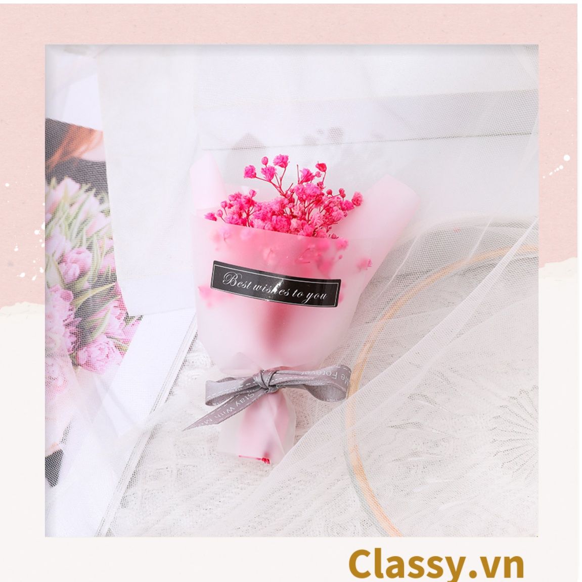  Bó hoa khô mini Classy nhiều màu sắc dùng làm quà tặng, đồ trang trí Q1361 