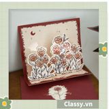  Thiệp in nổi 3D phong cách vintage cổ điển Q1367 