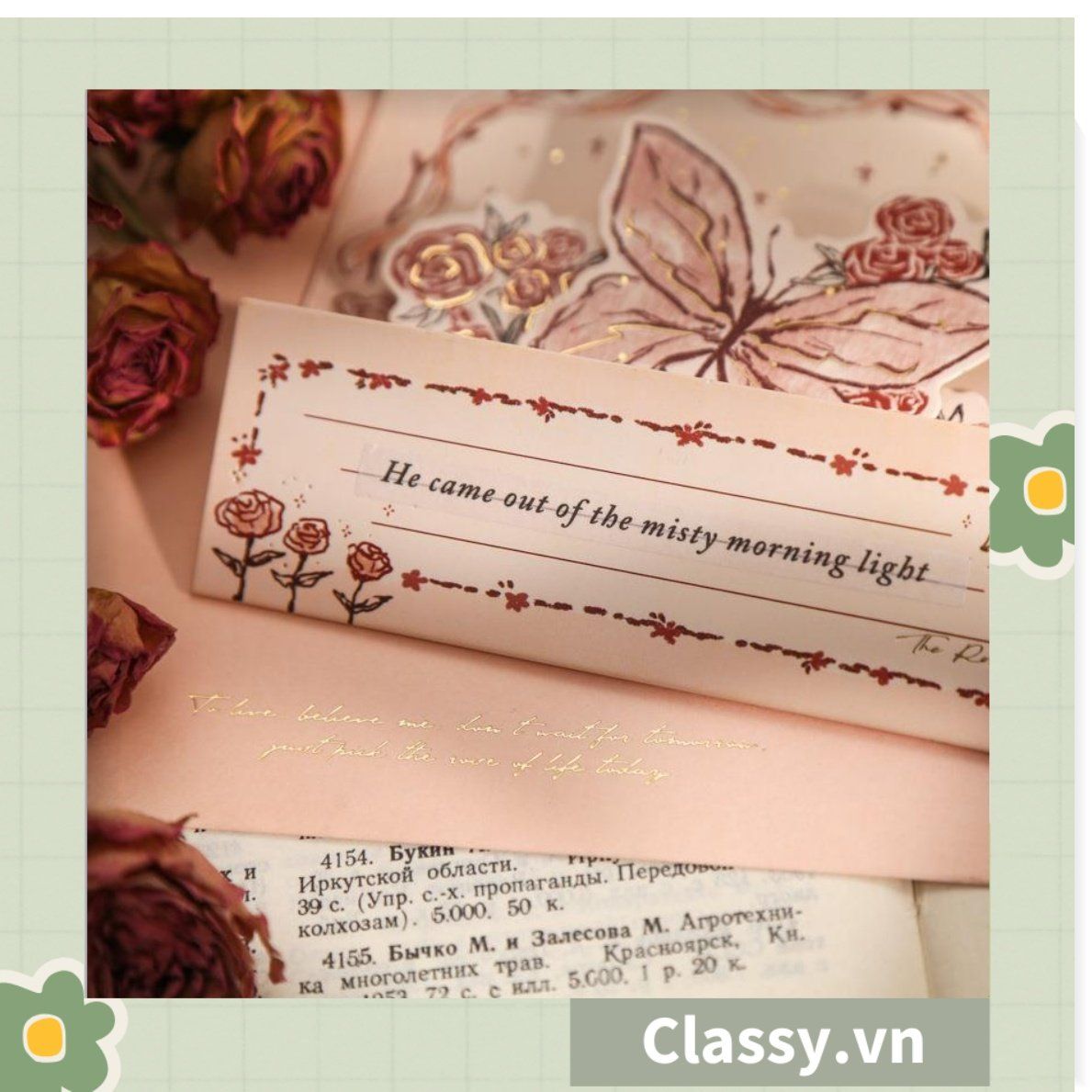  Thiệp in nổi 3D phong cách vintage cổ điển Q1367 